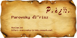 Parovsky Írisz névjegykártya